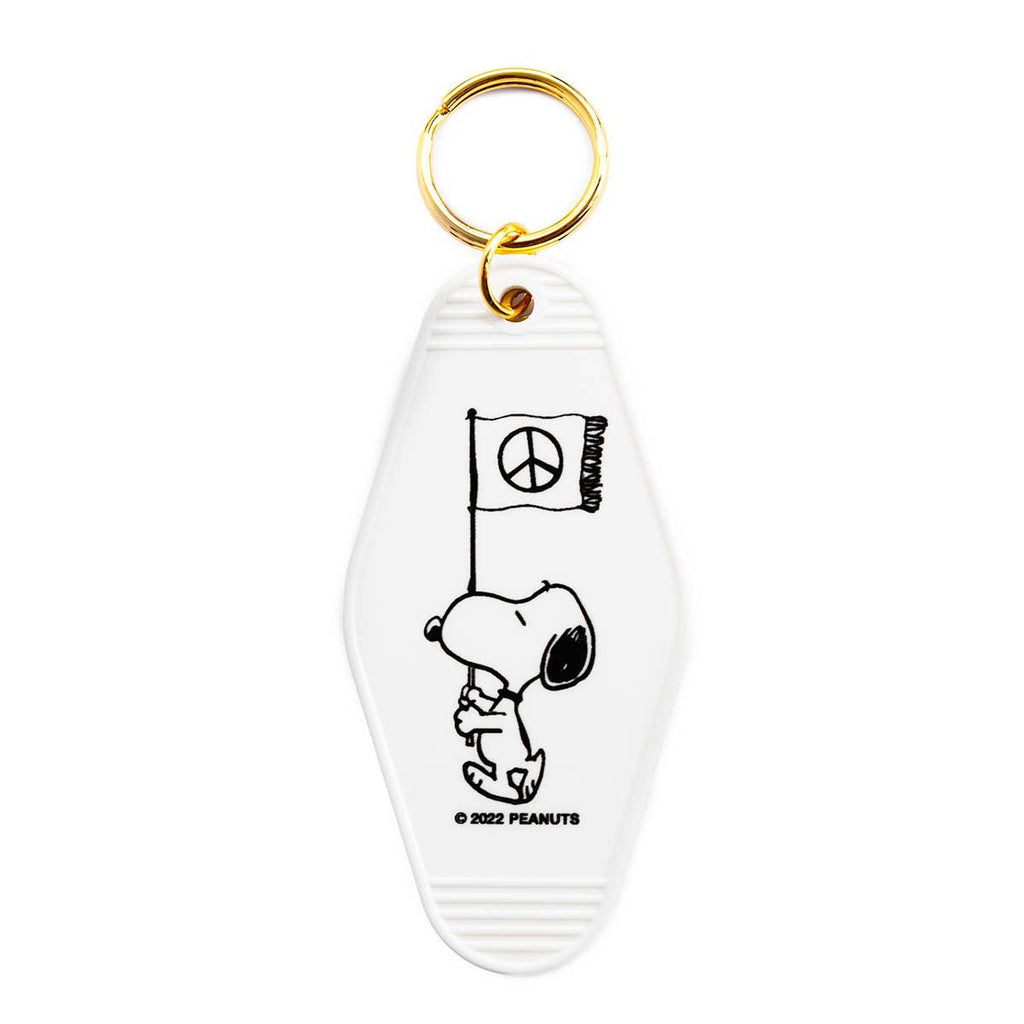 Peanuts Snoopy Peace Movement Key Tag - Snoopy promoting peace. A stylish and meaningful accessory for keys or bags.