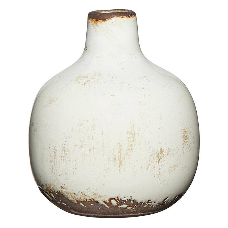 White Ceramic Mini Vase - Petite and versatile home decor accent, perfect for flowers or standalone display.