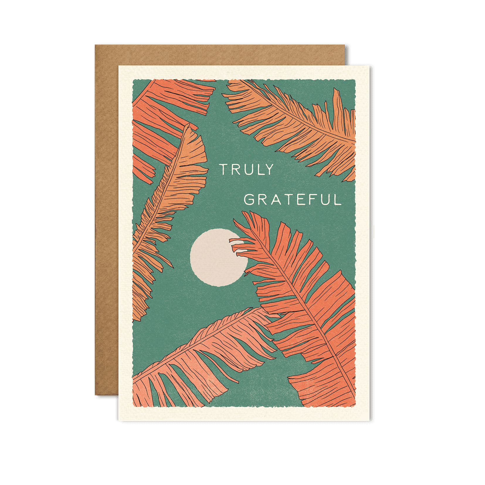 Elegant 'Truly Grateful' card with beautiful design and thoughtful inside expression of gratitude