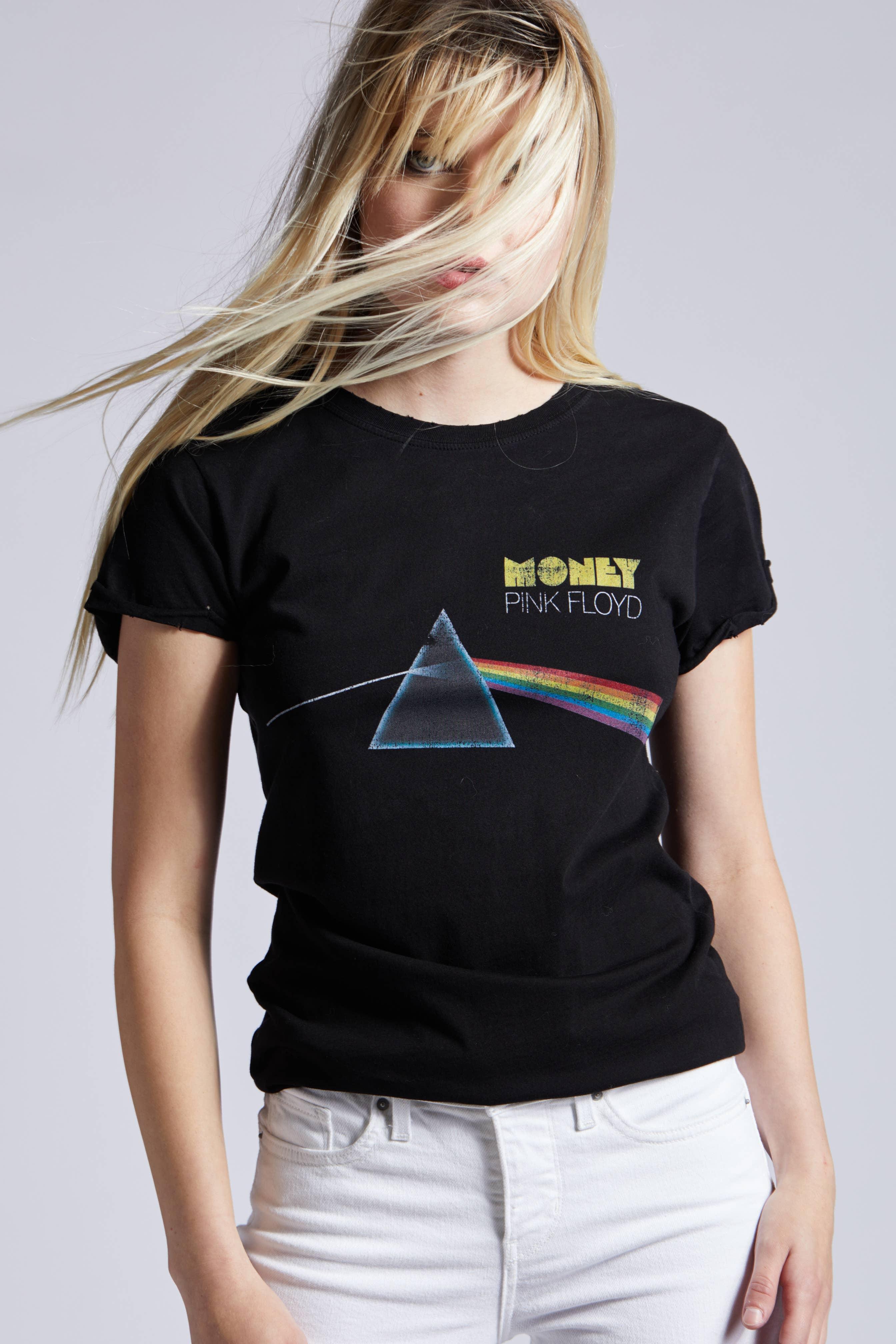 Pink Floyd Dark Side Money Tee - Timeless graphics inspired by "The Dark Side of the Moon" and "Money." Perfect for Pink Floyd enthusiasts. Elevate your style with this legendary tee.