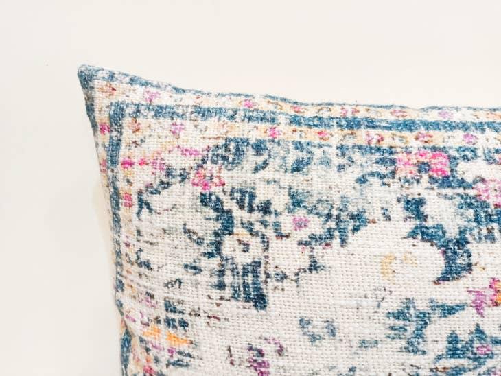 Image of the 'Handmade Printed Persian Rug Throw Pillow Cover', showcasing its soft, fluffy texture, and the intricate printed Persian rug design.