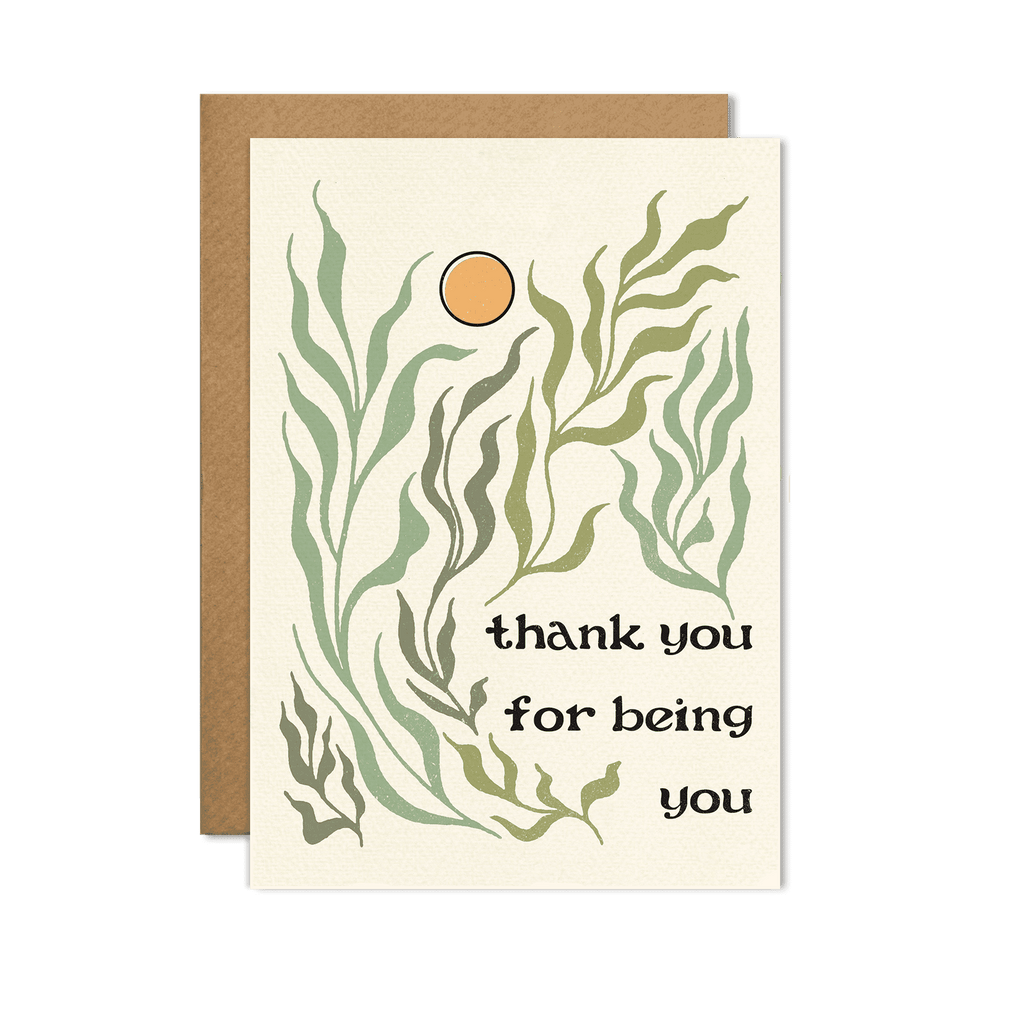 "Thank You for Being You" Card with a warm and sincere design, displayed against a soft, neutral background.