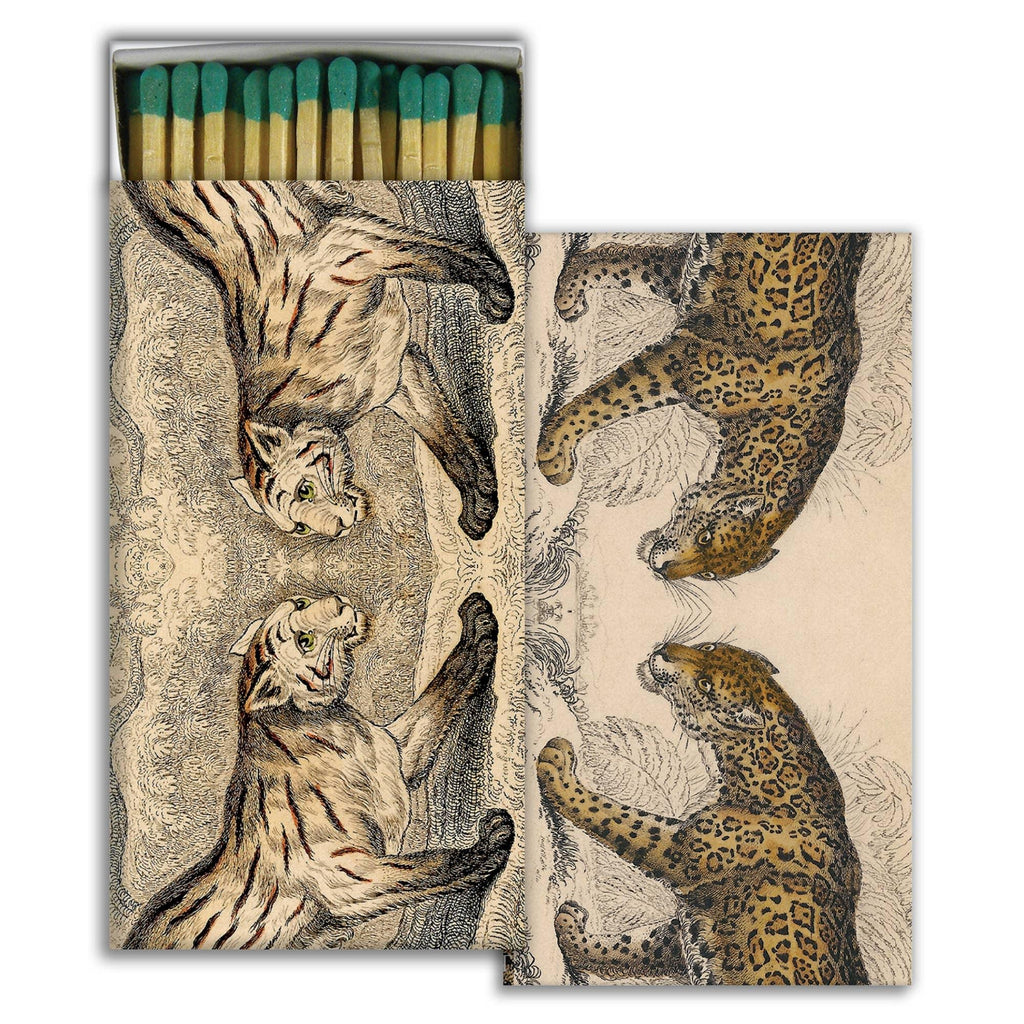 Wildcats Matches in a striking matchbox, featuring fierce and majestic wildcat designs, ideal for lighting candles and fires.