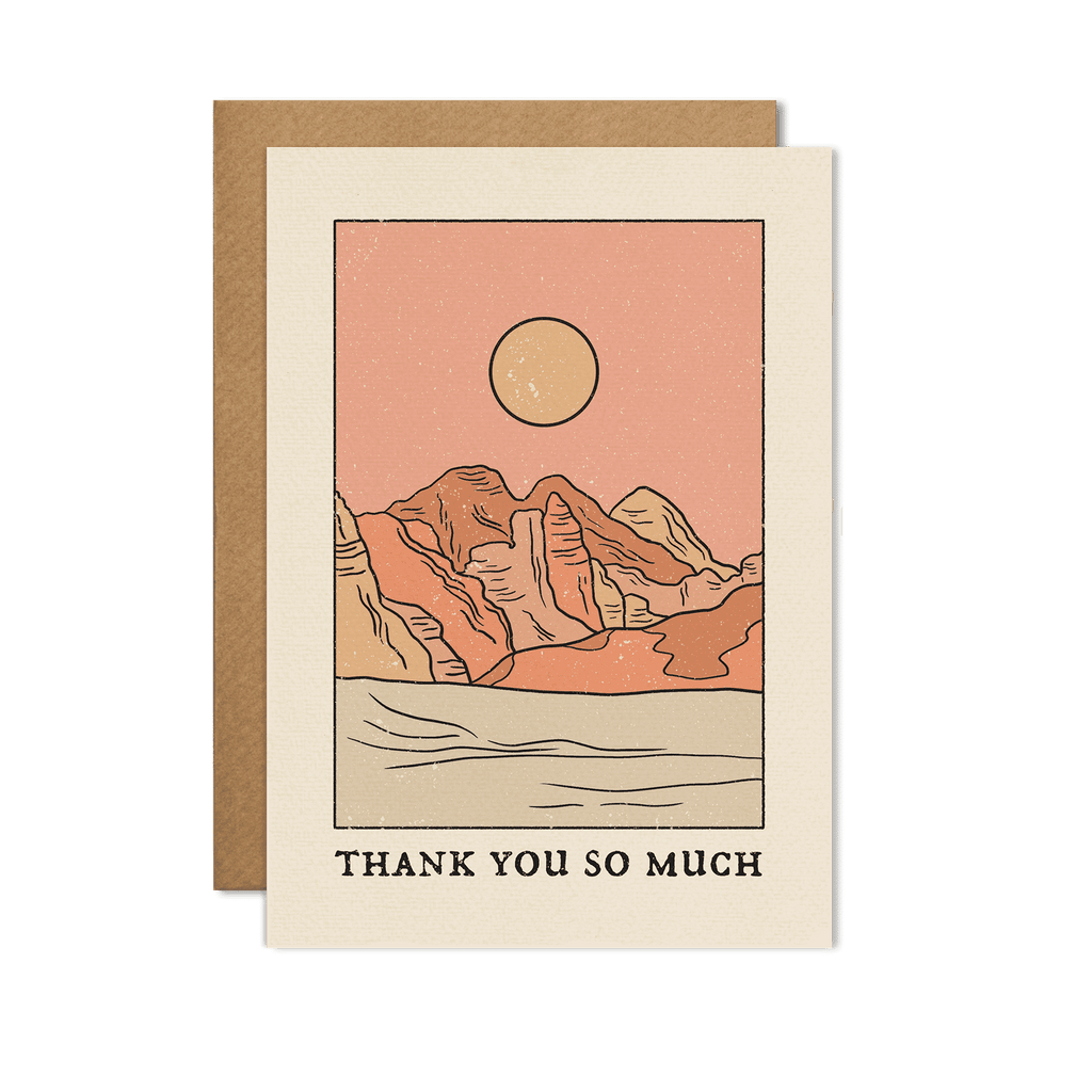 Thank You So Much' card (Canyon) featuring a striking canyon landscape and warm inside message