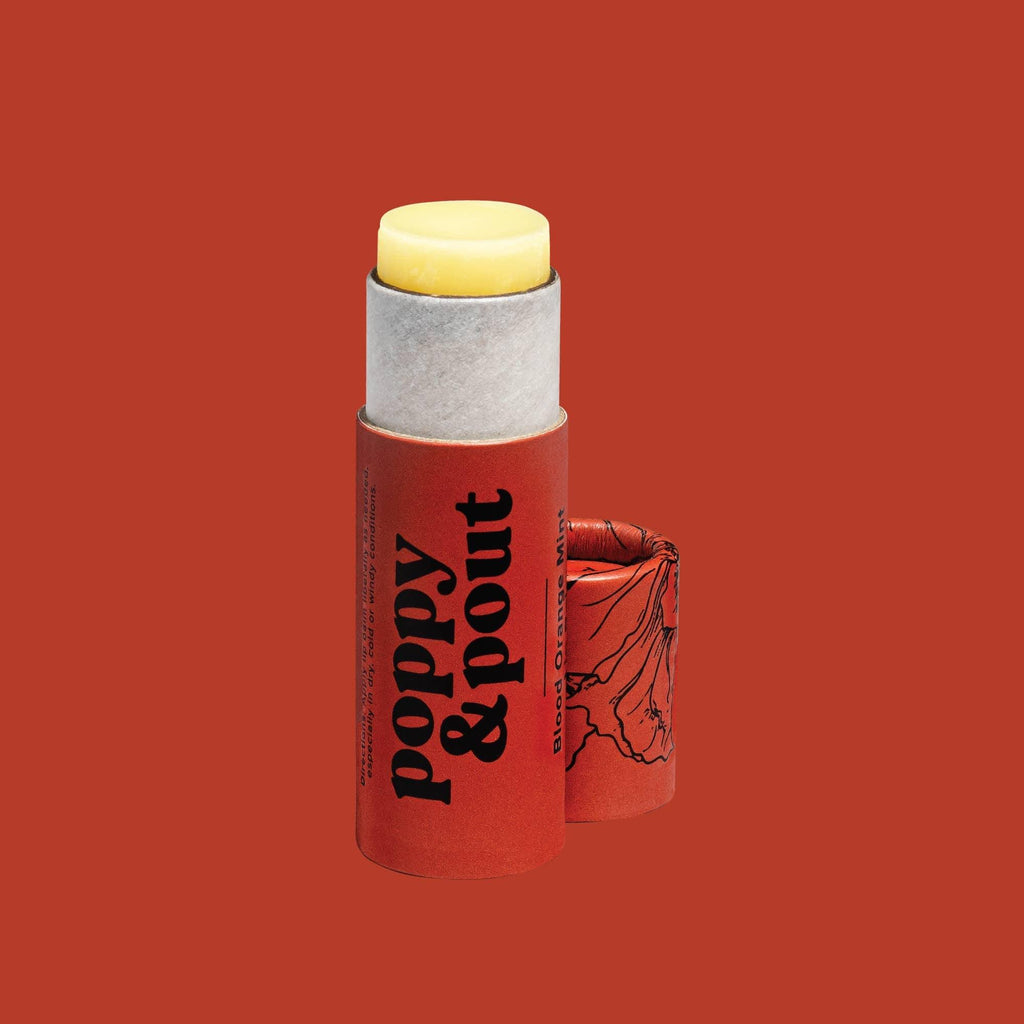 Poppy & Pout Lip Balm - Blood Orange Mint - Organic Lip Care for Soft and Hydrated Lips