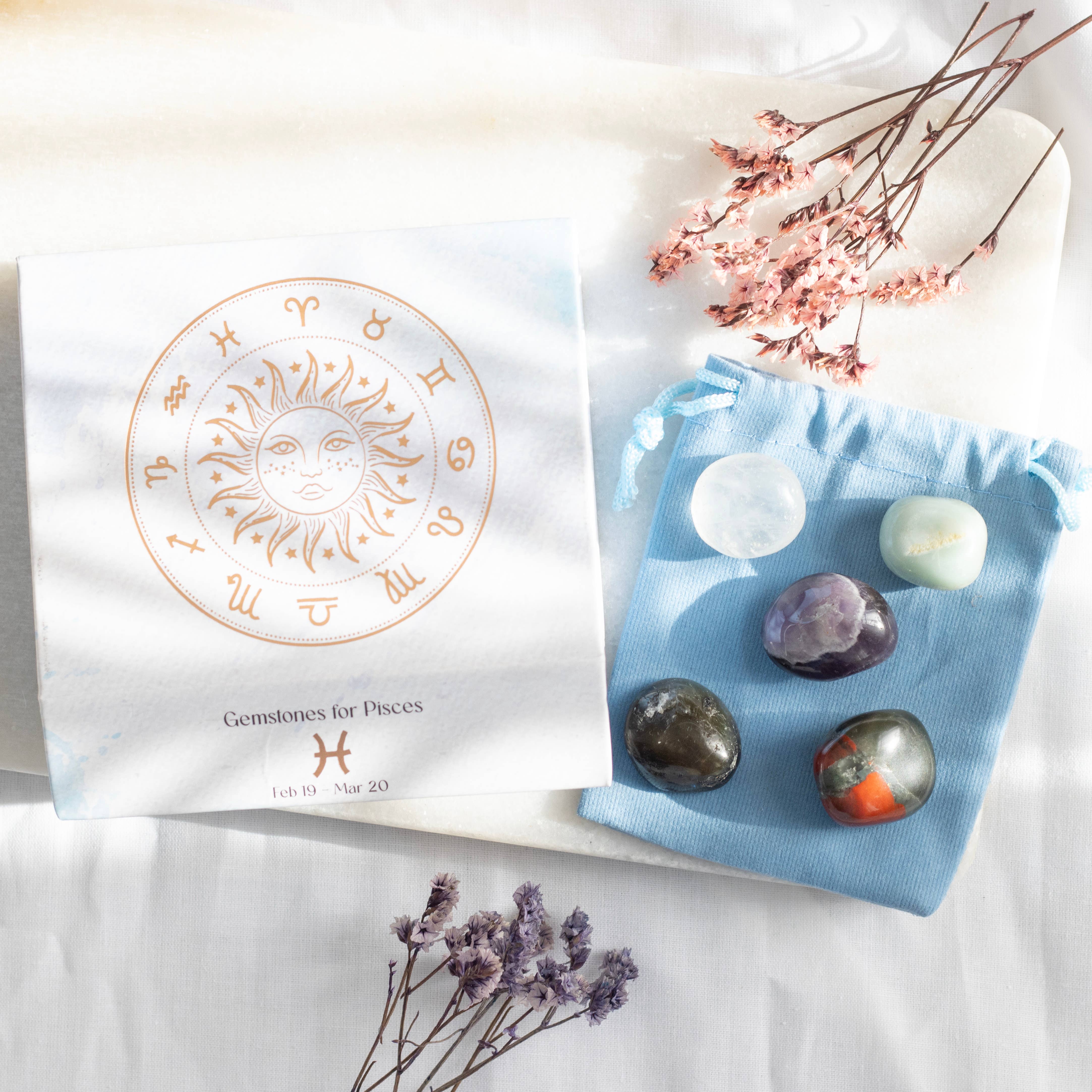 Pisces Crystal Set - Amethyst, Labradorite, Intuition Stones