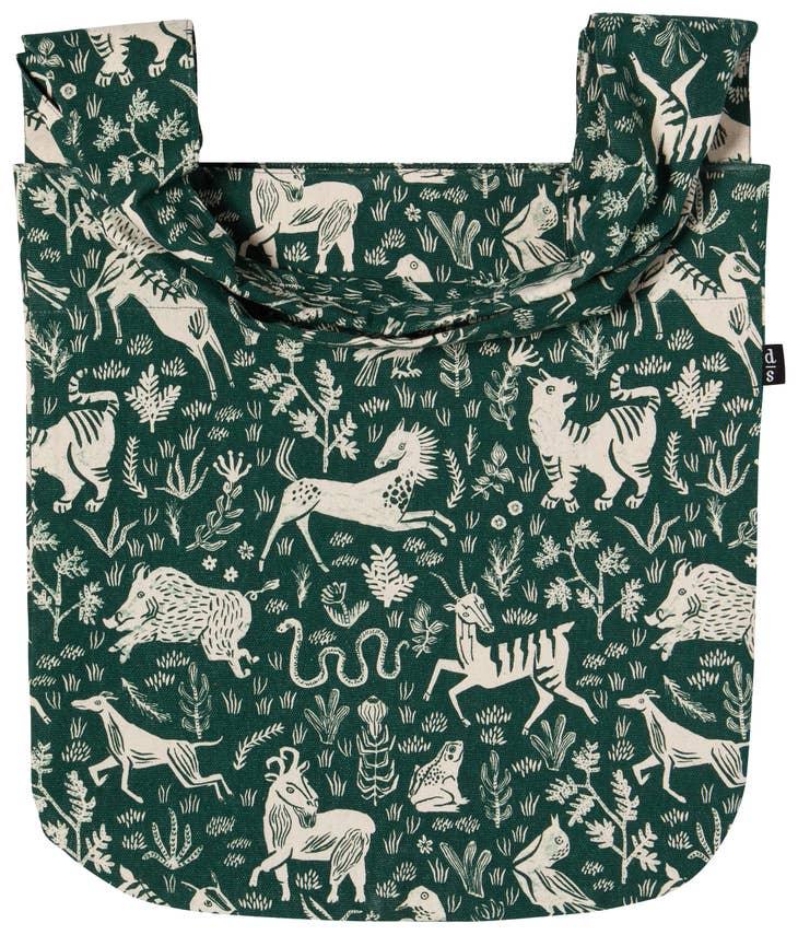 Boundless To and Fro-Tapestry-inspired, sustainable tote bag featuring mystical creatures and exotic flora.