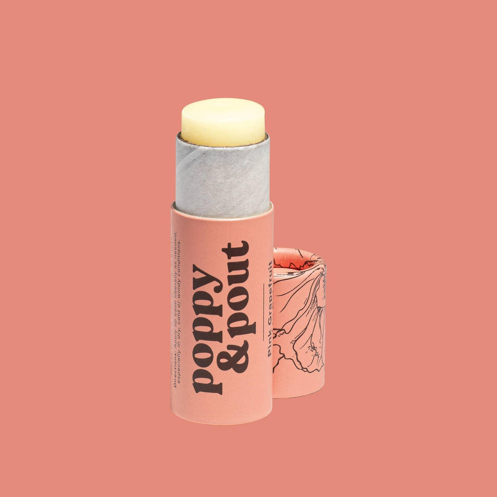 Poppy & Pout Lip Balm - Pink Grapefruit - Organic Lip Care for Soft and Refreshed Lips