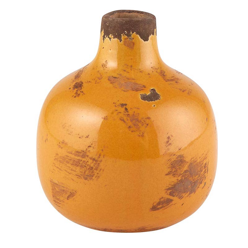 Yellow Ceramic Mini Vase - Petite and vibrant home decor accent, perfect for flowers or standalone display.