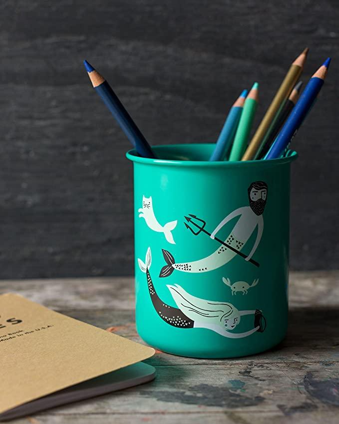 Powder-Coated Steel Cups - Unique, fun desktop organizers for pens, plants, and more.