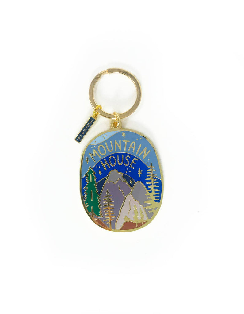 Mountain House Keychain: A rustic keychain with mountain cabin design, epitome of adventure and tranquility.
