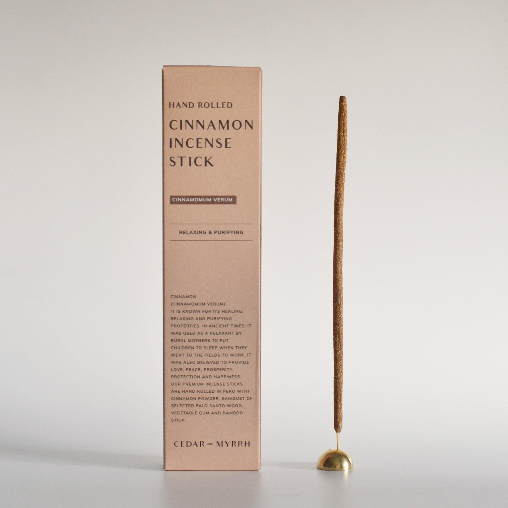 Hand Rolled Cinnamon Incense Stick, artisanal incense with a warm and inviting fragrance, creating a cozy and comforting ambiance.