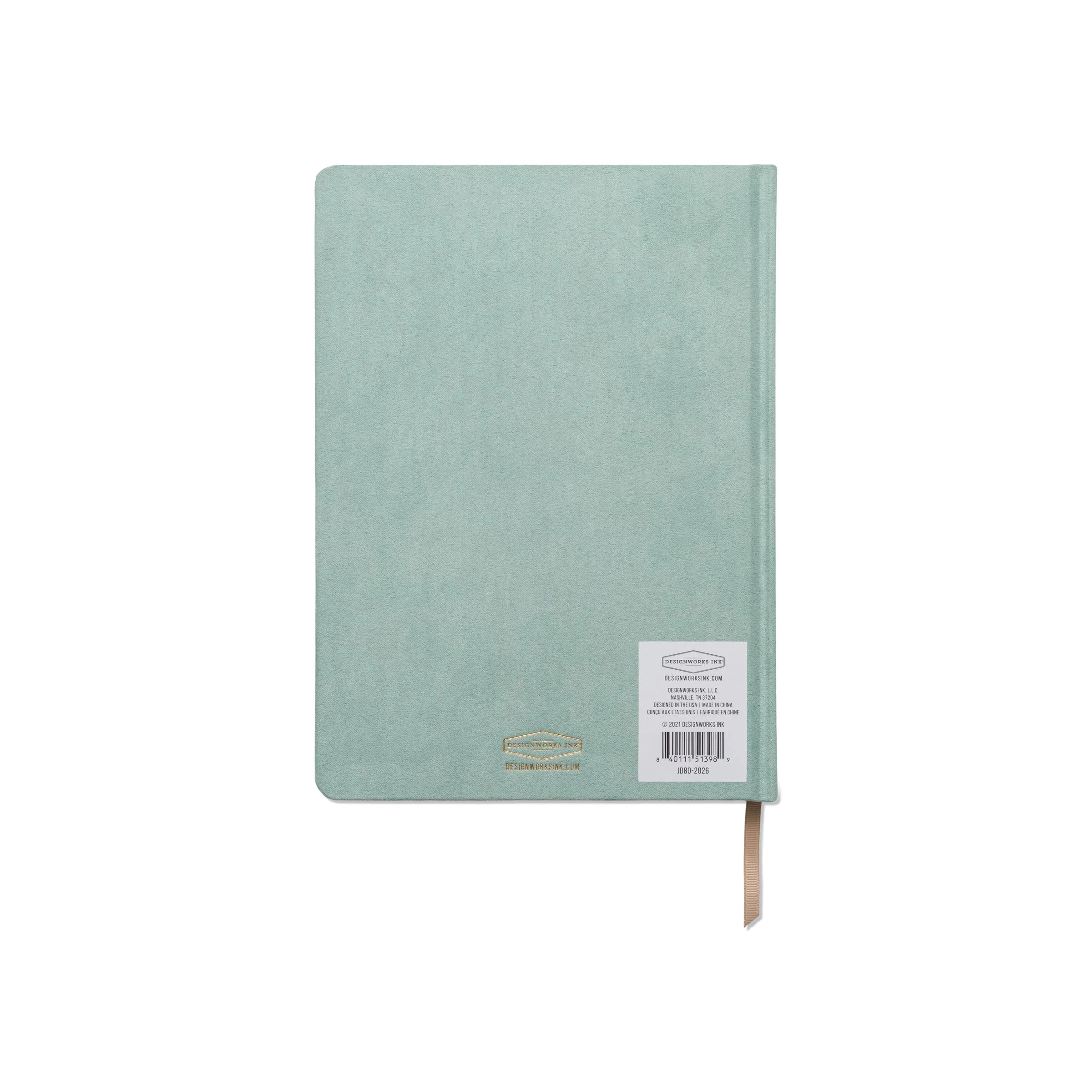 Image showcasing the 'Mineralogy Cloth Covered Journal' featuring a rich, mineral-inspired fabric cover design.