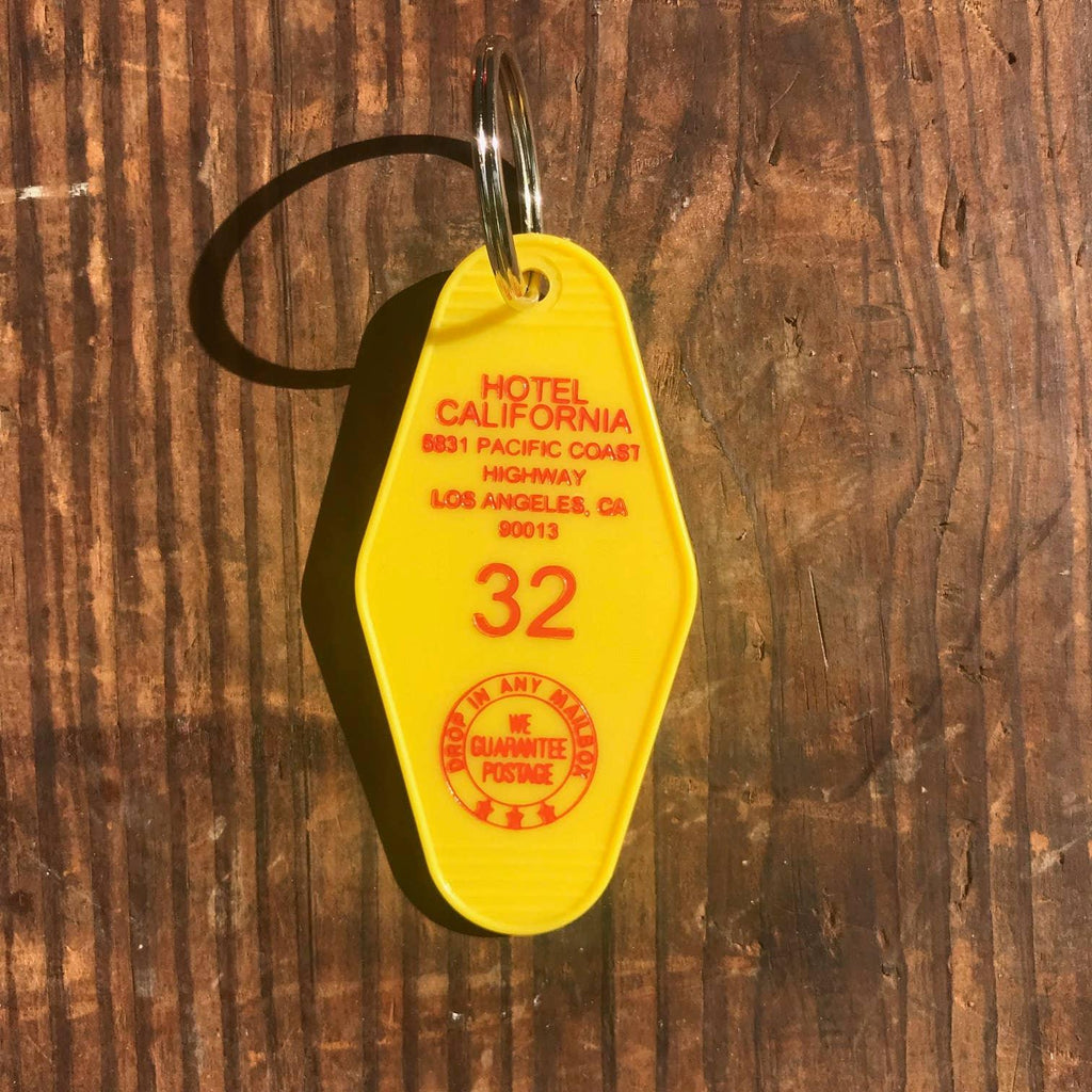 Motel Key Fob - Hotel California - A stylish key accessory inspired by the iconic song, capturing rock 'n' roll vibes.