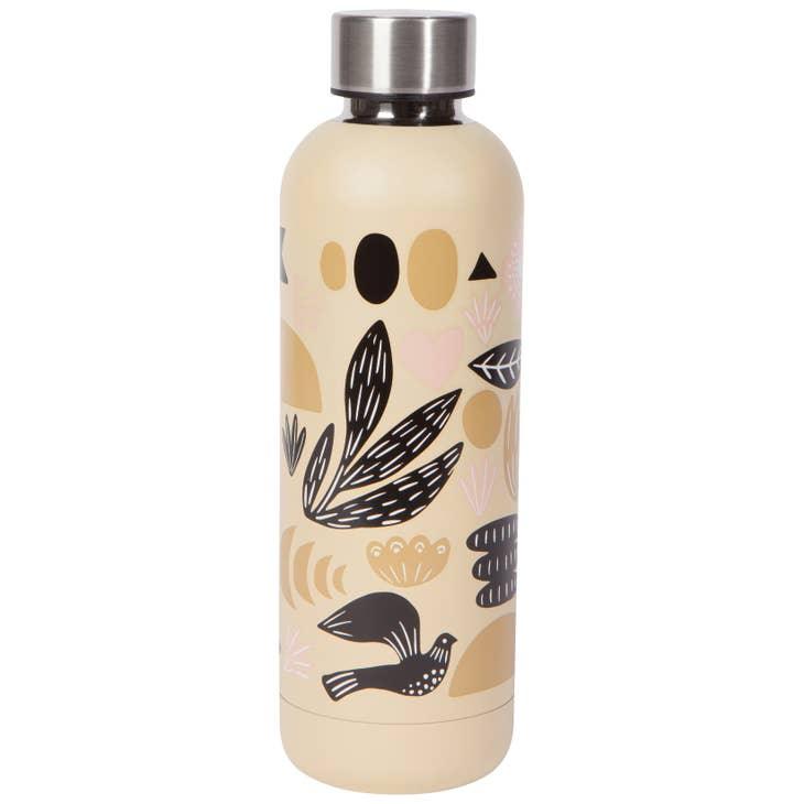 Myth Stainless Steel Water Bottle - Decorative bird and foliage design on a durable, double-walled stainless steel flask.