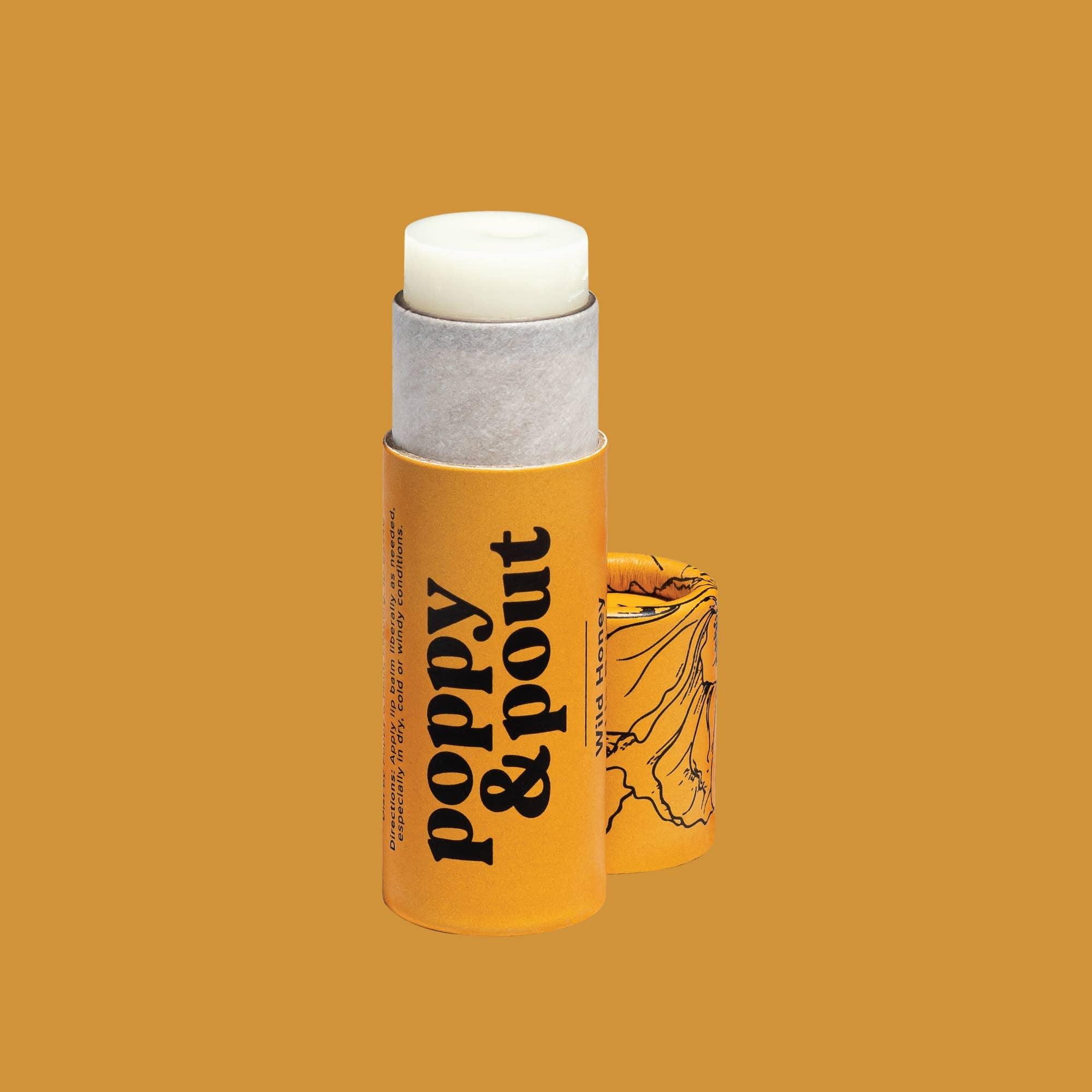 Poppy & Pout Lip Balm - Wild Honey - Organic Lip Care for Soft and Sweet Lips