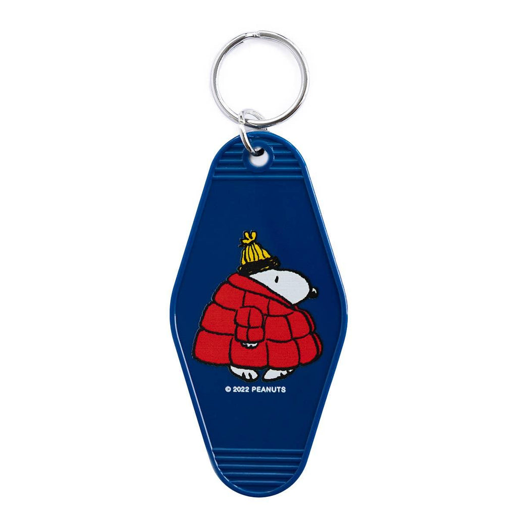 Peanuts Snoopy Puffy Coat Key Tag - Snoopy in a puffy coat, a cute and durable winter-themed key accessory.