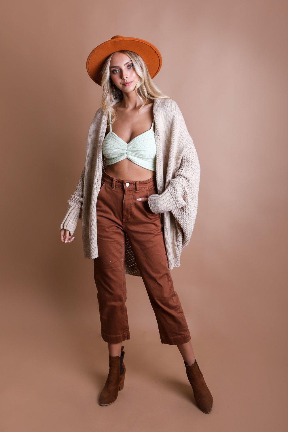 Bat Sleeve Knit Cardigan - Effortless style and comfort in every stitch.