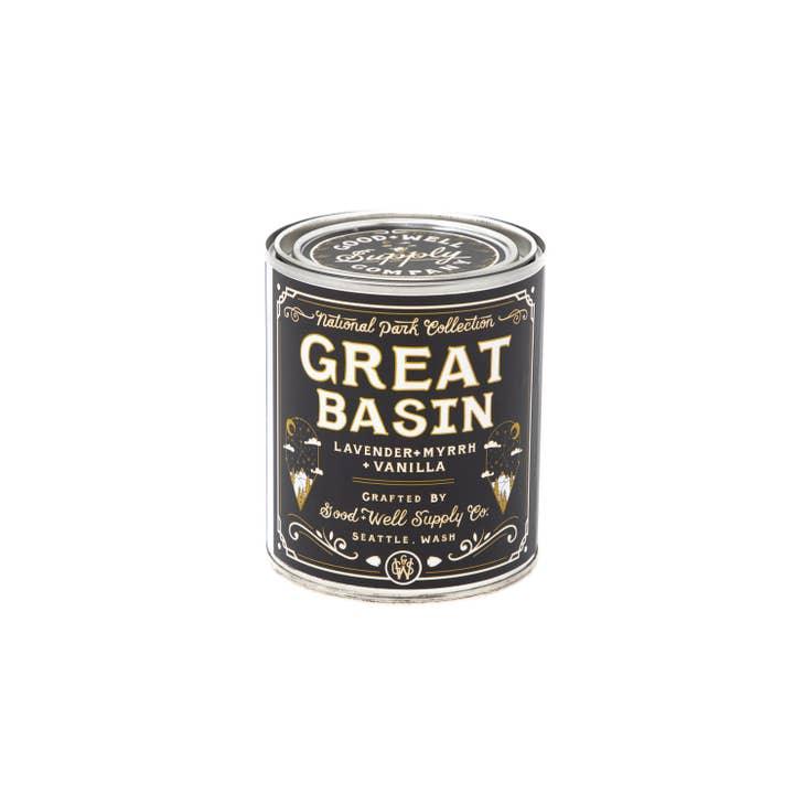 Great Basin Soy Candle in sustainable packaging, diffusing a crisp, earthy scent reminiscent of the expansive outdoors.
