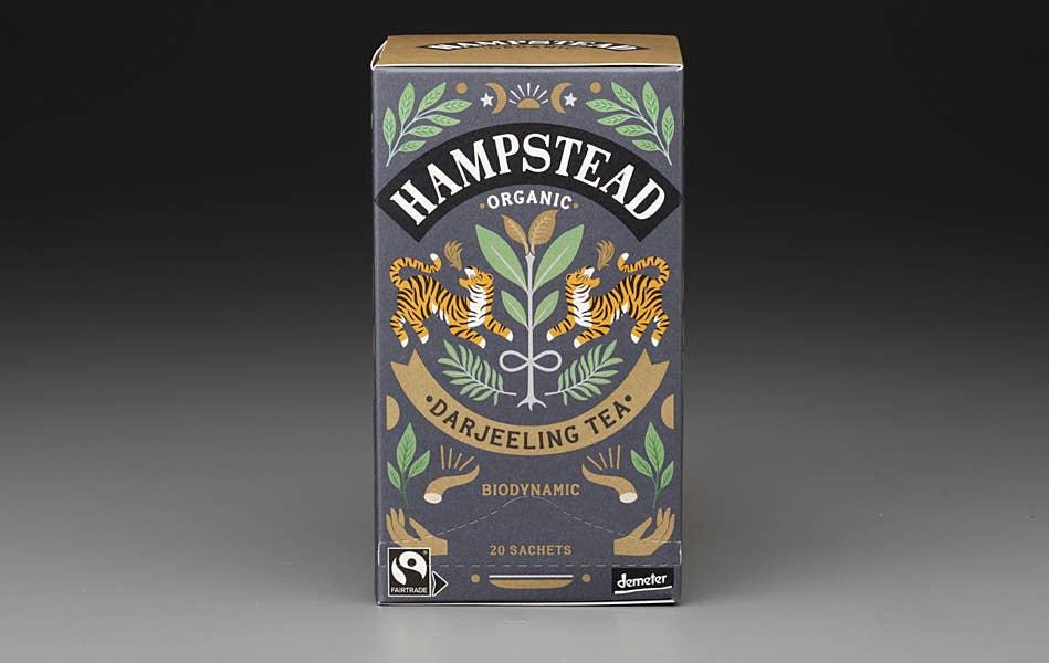 Image of the Hampstead Organic Darjeeling, renowned for its exquisite flavor and delicate aroma, sourced from the Darjeeling region of India.