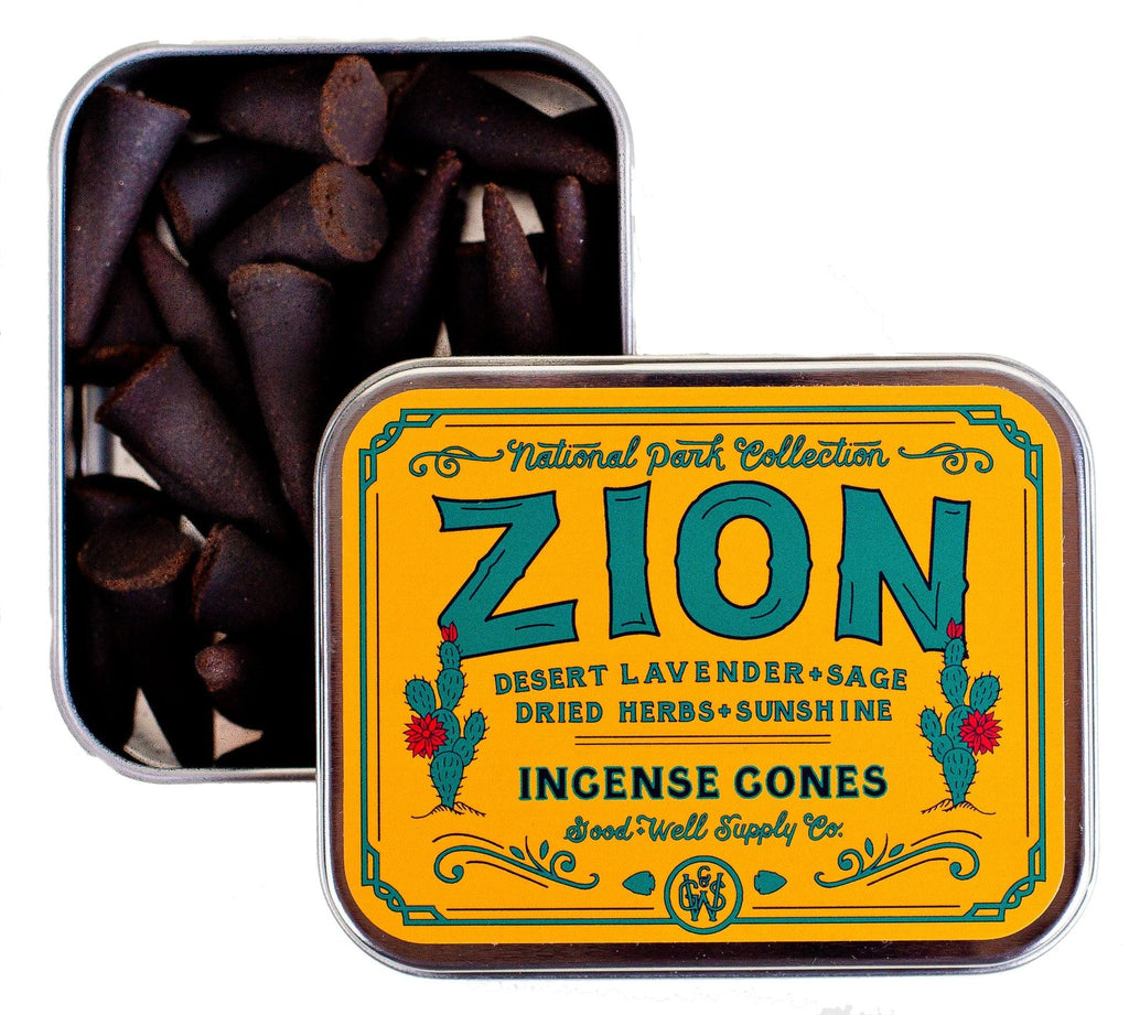 Zion Incense sticks showcased against the majestic red rock formations of Zion National Park, embodying the product's mystical and serene fragrance.
