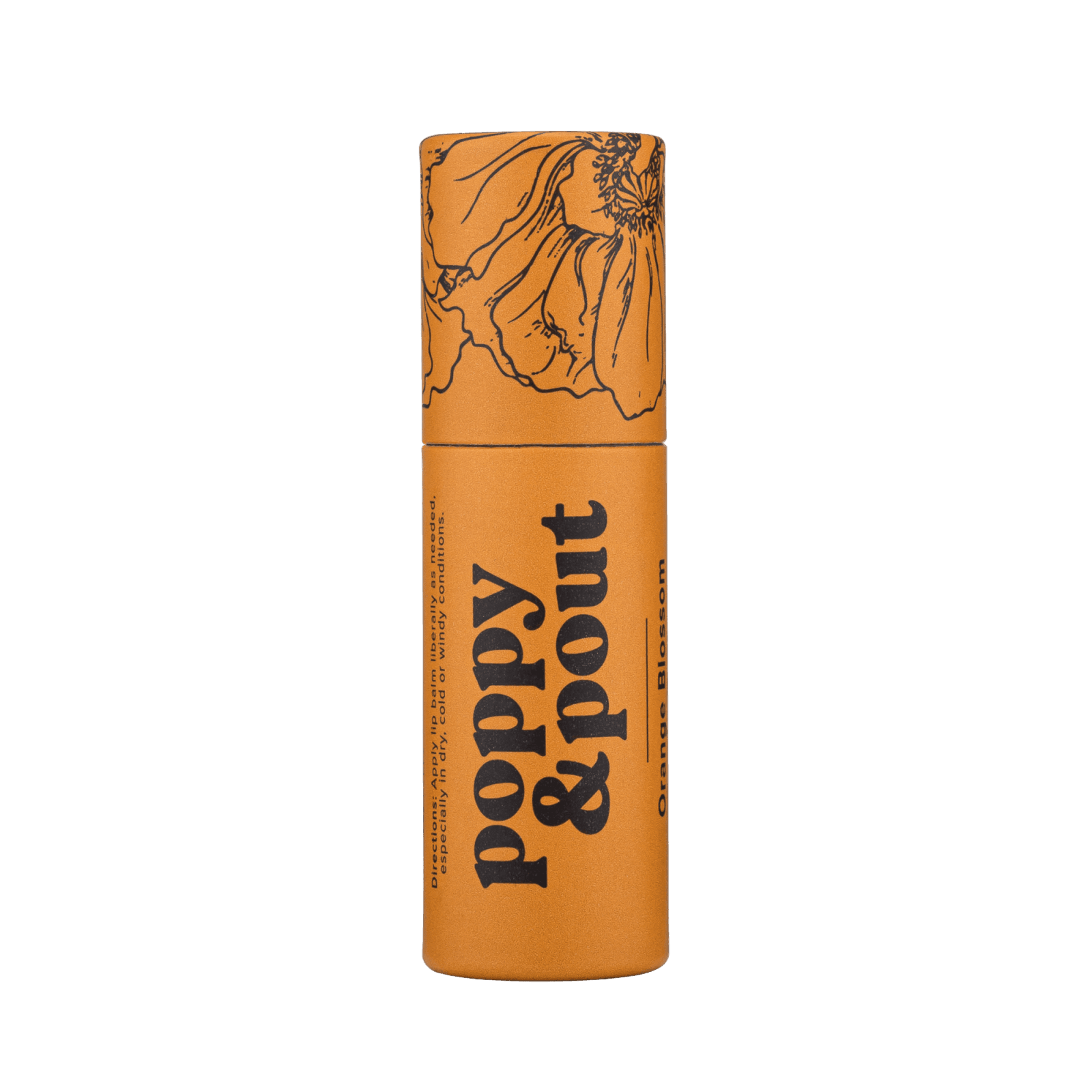 Poppy & Pout Lip Balm - Orange Blossom - Organic Lip Care for Soft and Fresh Lips