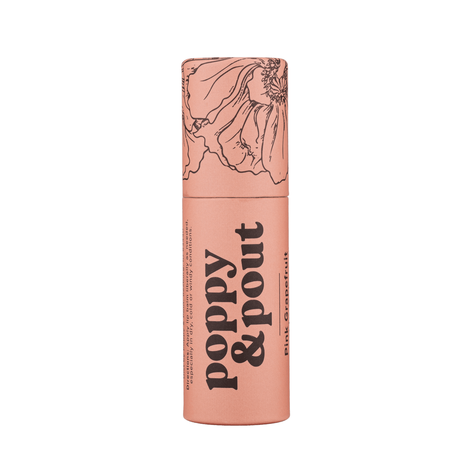 Poppy & Pout Lip Balm - Pink Grapefruit - Organic Lip Care for Soft and Refreshed Lips