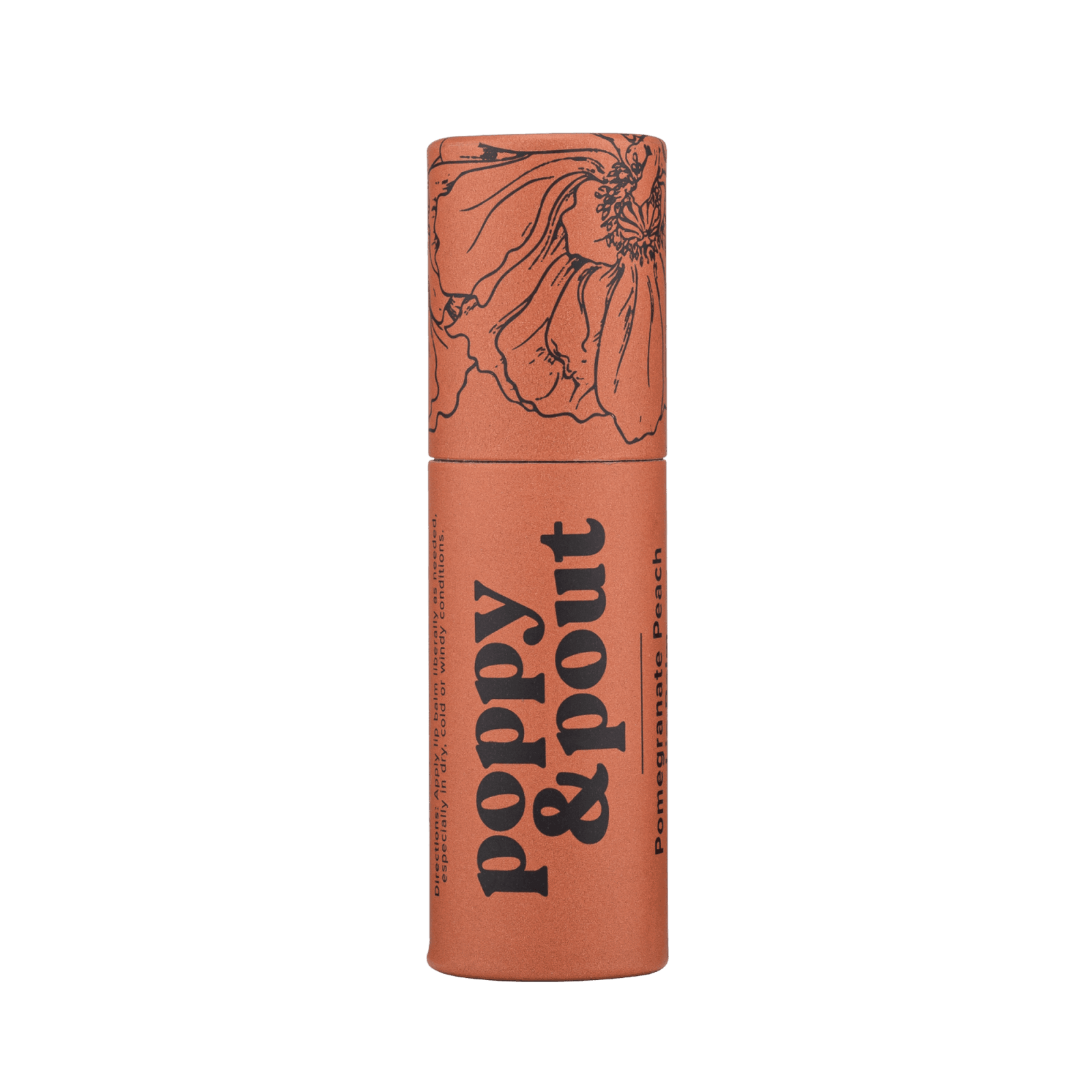 Poppy & Pout Lip Balm - Pomegranate Peach - Organic Lip Care for Soft and Sweet Lips