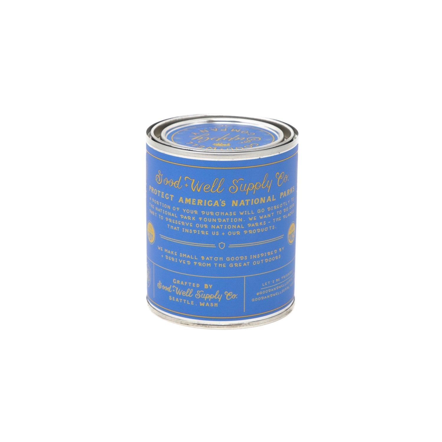 Yellowstone Soy Candle in sustainable packaging, diffusing a captivating scent reflective of the park's diverse landscapes.