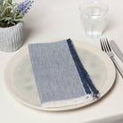 Midnight Blue Chambray Napkins - Set of 4, soft chambray fabric in midnight blue.