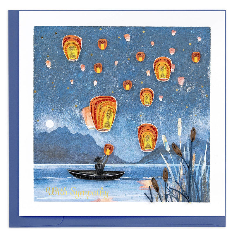 Quilled Sympathy Lanterns Greeting Card