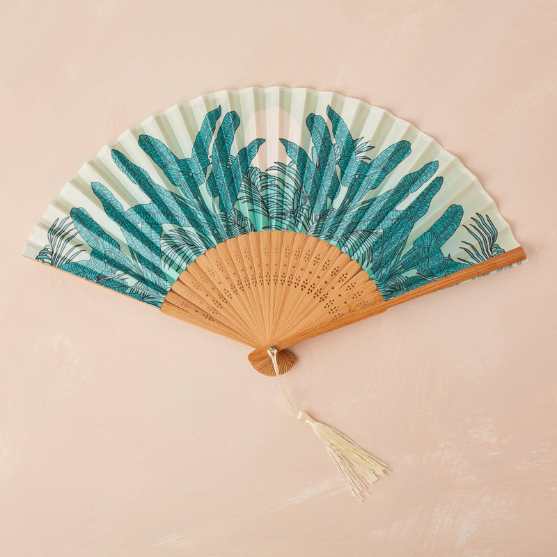 Small Folding Fan in Teal