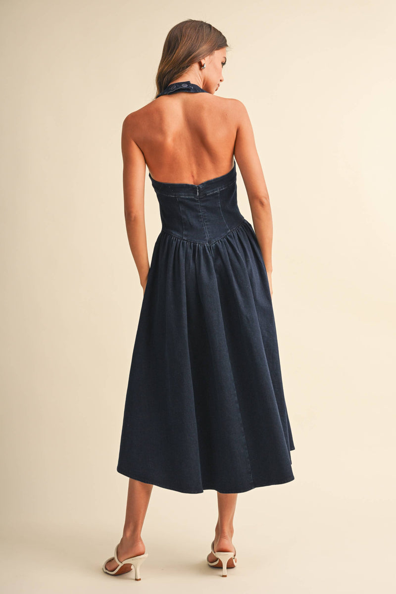 Vesper Denim Midi Dress