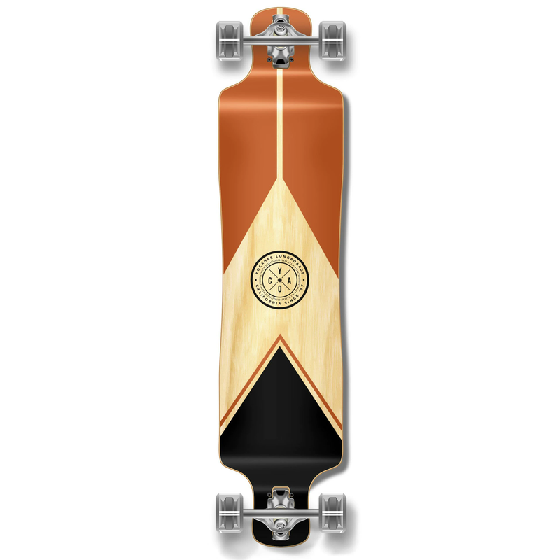 Earth Series - Mountain II Longboard with a geometric mountain-inspired design and high-performance trucks.