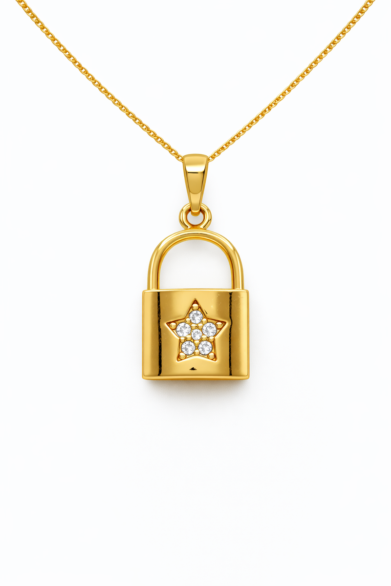 Astra Star Padlock Necklace