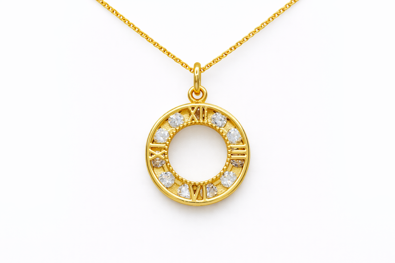 Roman Numeral Circle Necklace