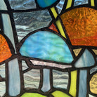 Mushrooms Stained Glass Mosaic - Handcrafted mosaic featuring a medley of vibrant mushrooms for a whimsical touch.