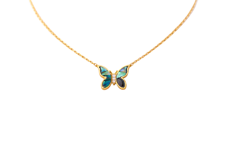 Abalone Butterfly Necklace