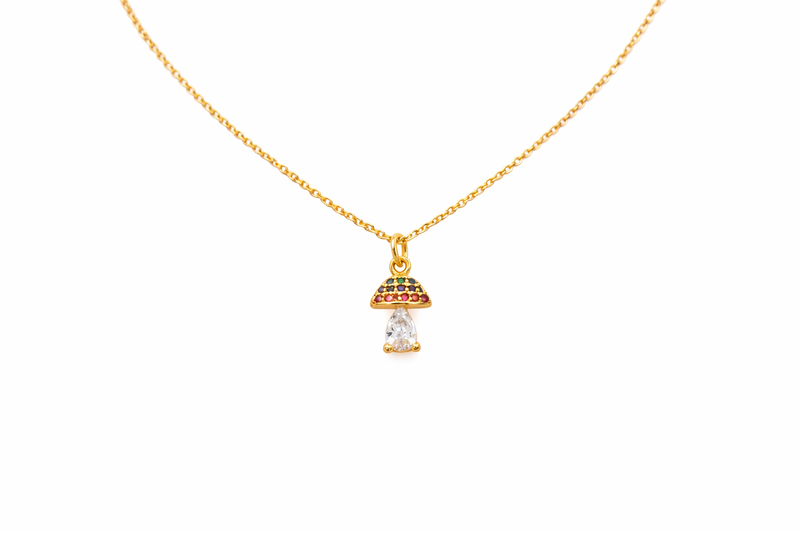Rainbow Mushroom Necklace