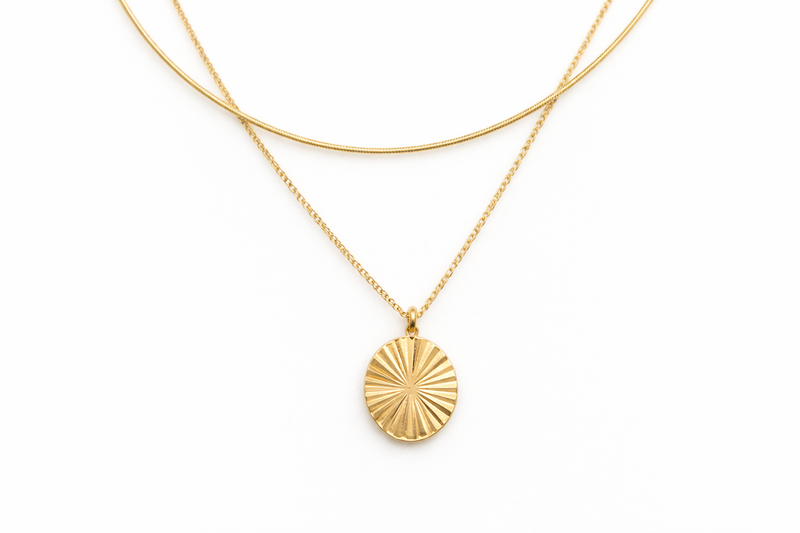 Necklace Sunbeam Double Chain Necklace