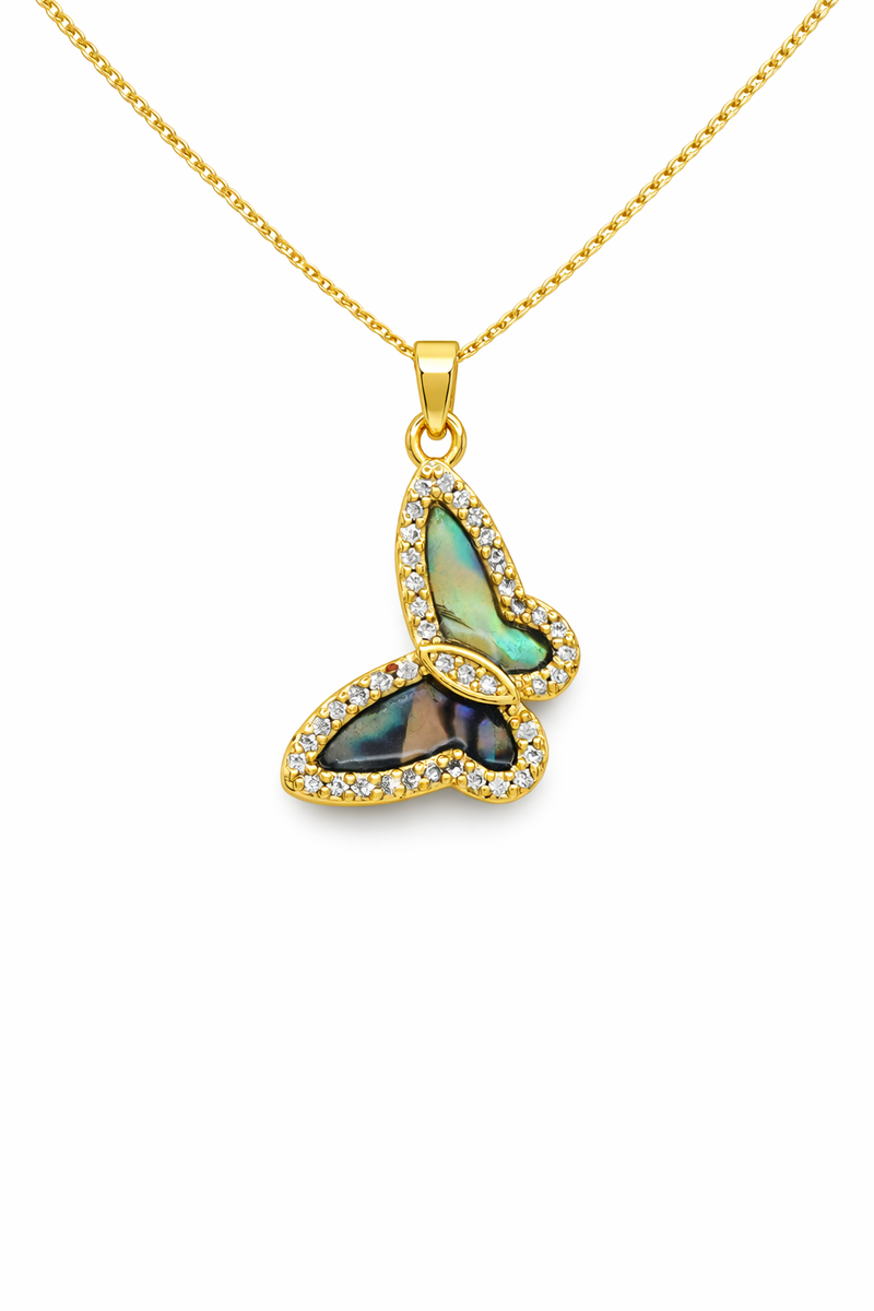 Abalone Butterfly Necklace