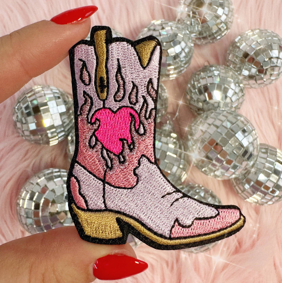 Burning Love Cowgirl Boot Patch