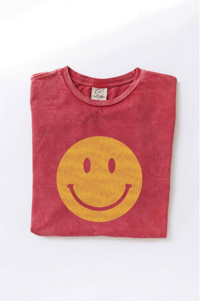 Smiley Face T-Shirt: Yellow shirt with a large smiley face design.
