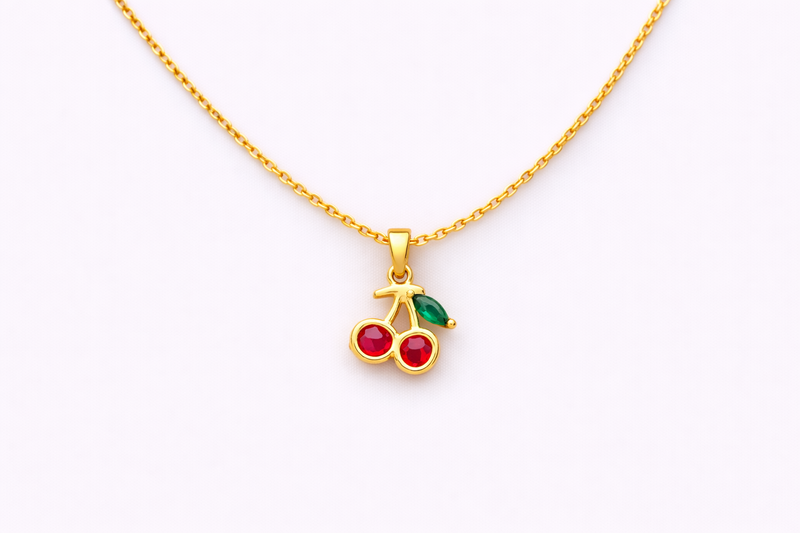 Ruby Cherry Necklace
