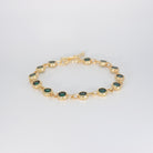 Begonia Bracelet: Adorned with lush green stones, epitome of natural beauty and freshness.