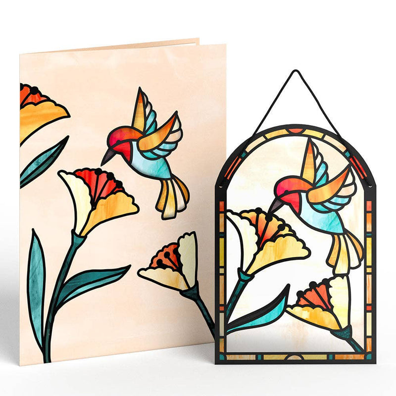 Sparkling Hummingbird Suncatcher Card