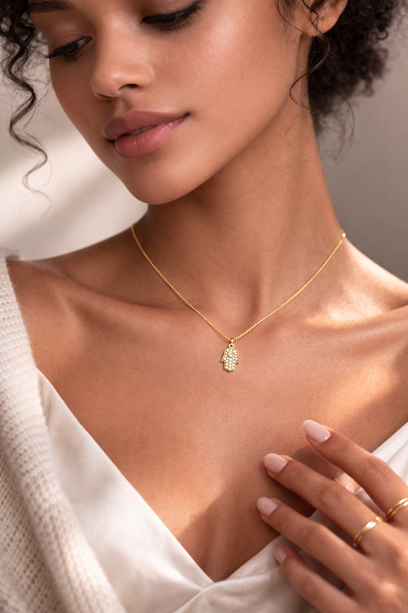 Pave Palm Necklace