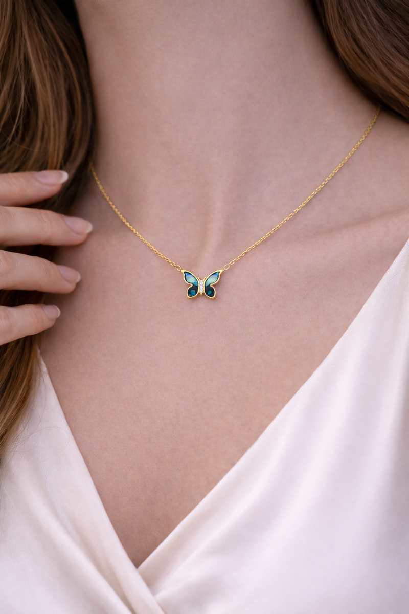 Abalone Butterfly Necklace