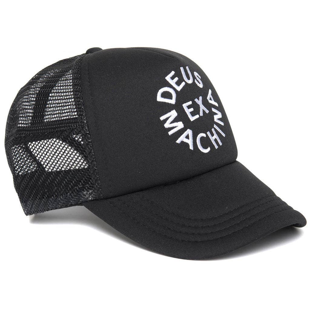 Deus Ex Machina Circle Logo Trucker Hat - Classic trucker hat featuring the iconic circle logo for a stylish and comfortable look.