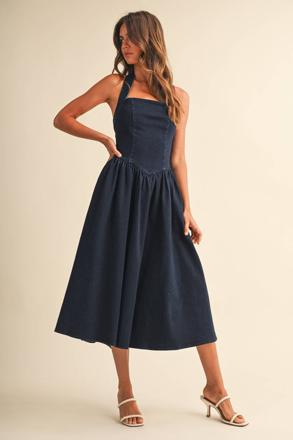 Vesper Denim Midi Dress